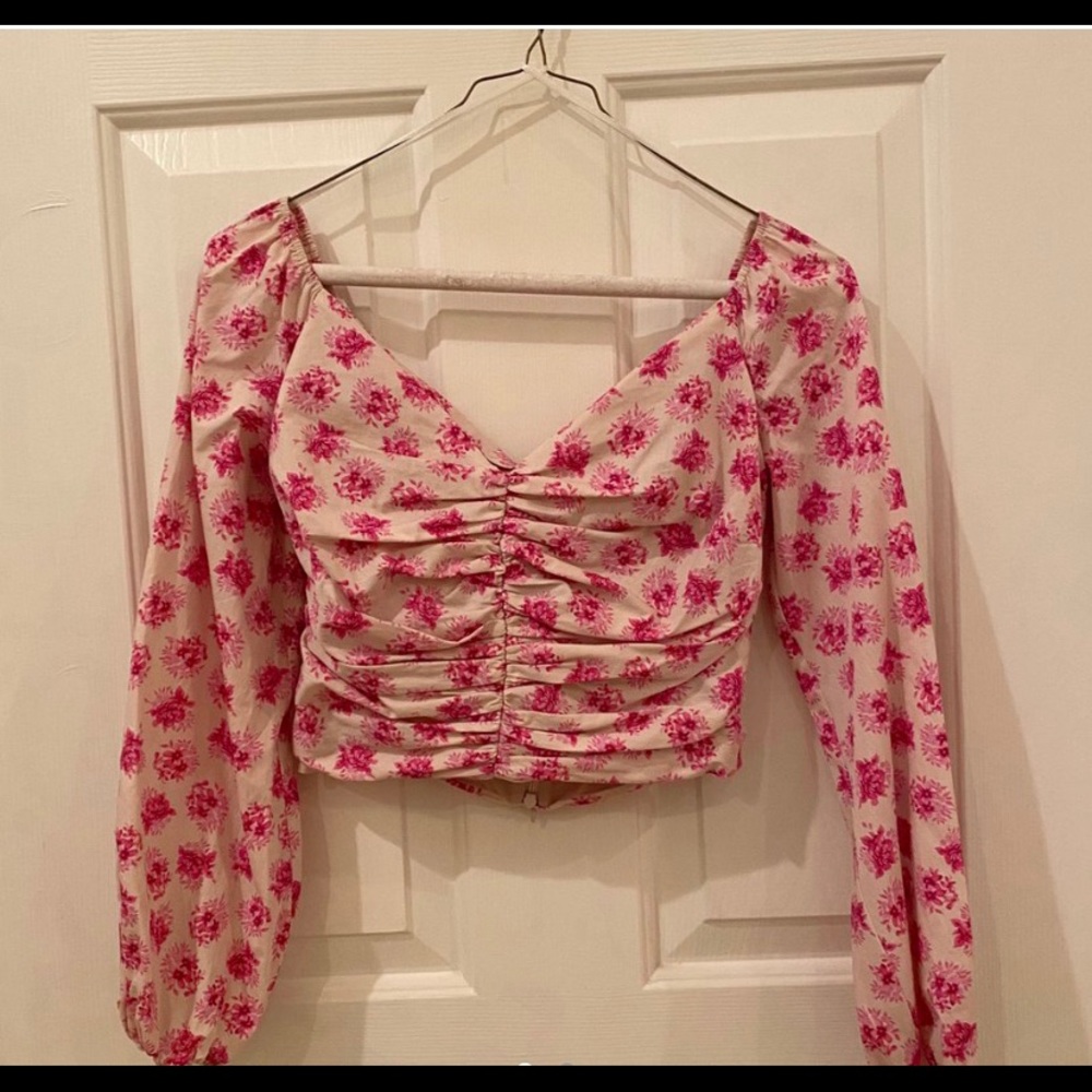 Zara pink floral top